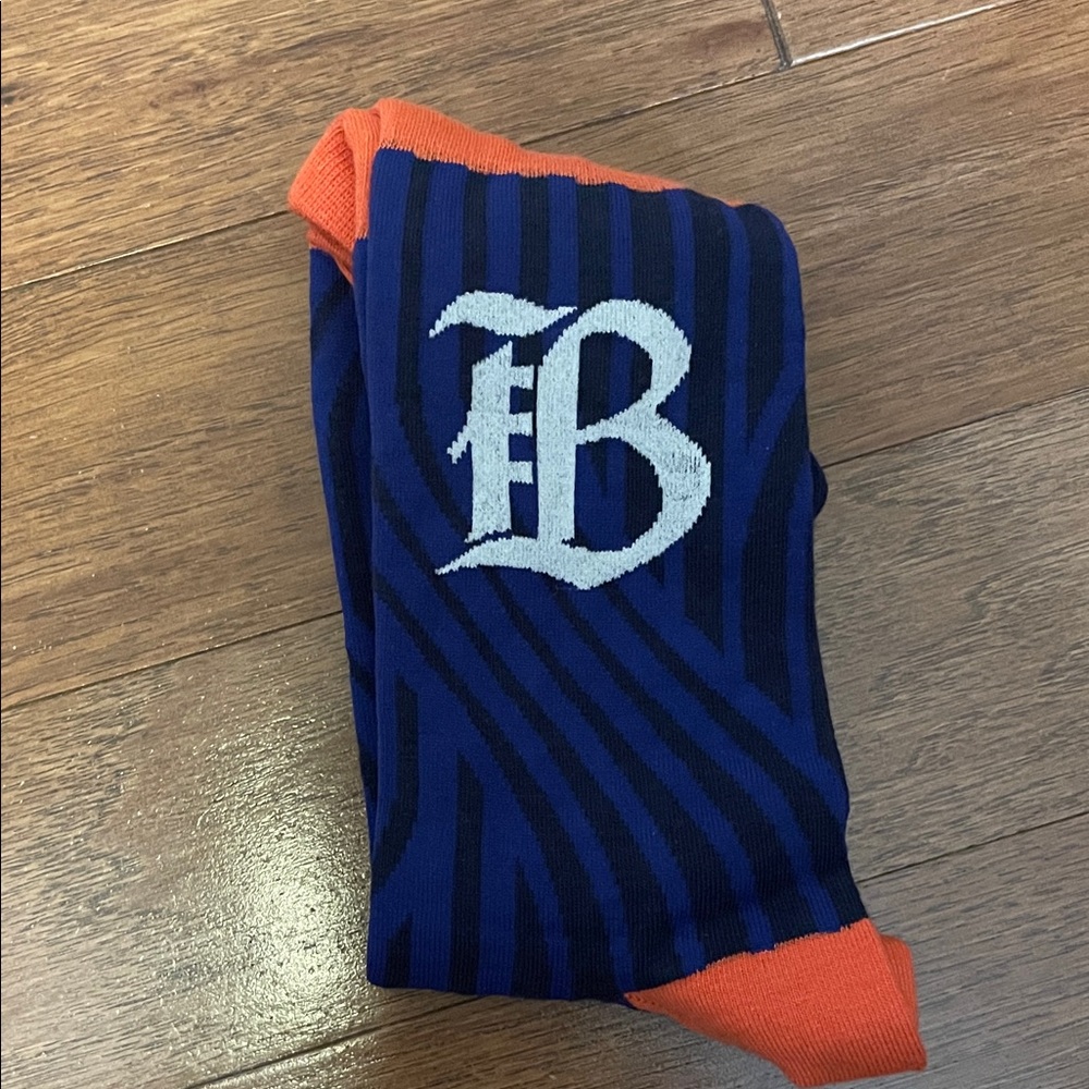 B-Logo Men's Blue and Orange Socks